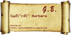 Gyürü Barbara névjegykártya
